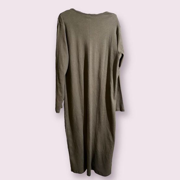 Women’s Plus Size ASOS Curve ribbed duster maxi cardigan Size US 20 In Dark Gray - Picture 2 of 2